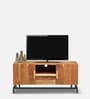 Trestle Solid Wood TV Console in Natural Acacia Finish