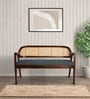 Trevor Teak Wood Rattan Bench In Dark Grey Color
