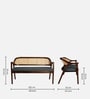 Trevor Teak Wood Rattan Bench In Dark Grey Color