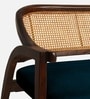 Trevor Teak Wood Rattan Bench In Blue Color