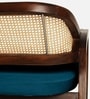 Trevor Teak Wood Rattan Bench In Blue Color