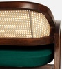 Trevor Teak Wood Rattan Bench In Green Color