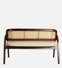 Trevor Teak Wood Rattan Bench In Beige Color
