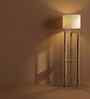 Triad Wooden Shelf Floor Lamp with Jute Shade and Brown Base