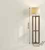 Triad Wooden Shelf Floor Lamp with Jute Shade and Brown Base