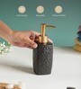 Triangle Textured 310ml Black Ceramic Soap Dispenser