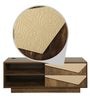 Triangle TV Console for TVs up to 50" with 2 Drawers in Natural Wood Finish