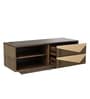 Triangle TV Console for TVs up to 50" with 2 Drawers in Natural Wood Finish