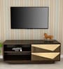Triangle TV Console for TVs up to 50" with 2 Drawers in Natural Wood Finish