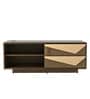 Triangle TV Console for TVs up to 50" with 2 Drawers in Natural Wood Finish