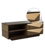 Triangle TV Console for TVs up to 50" with 2 Drawers in Natural Wood Finish
