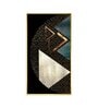Triangular Opulence Glass Finish Vertical Wall Art