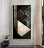 Triangular Opulence Glass Finish Vertical Wall Art