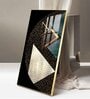 Triangular Opulence Glass Finish Vertical Wall Art