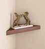 Triangular shape Brown Engineered Wood Wall Shelf
