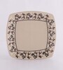 Tribal Art Square 10 Inch Cream & Black Ceramic (Set of 2) Dinner Plate