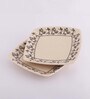 Tribal Art Square 10 Inch Cream & Black Ceramic (Set of 2) Dinner Plate