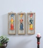 Tribal Baba Set Of 3 Multicolour Iron Wall Art Without LED
