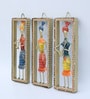 Tribal Baba Set Of 3 Multicolour Iron Wall Art Without LED