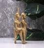 Tribal Couple With Dhol Gold Brass Showpiece