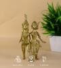 Tribal Couple With Dhol Gold Brass Showpiece