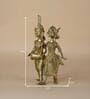 Tribal Couple With Dhol Gold Brass Showpiece