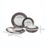 Tribal Paisley 41 Pcs White & Green Melamine Dinnerware Set