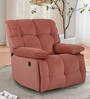 Tribbiani Velvet 1 Seater Motorised Recliner in Blush Pink Colour