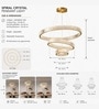 Tricolor Spiral Crystal LED Chandelier   3 Ring Modern Pendant Light