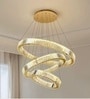 Tricolor Spiral Crystal LED Chandelier   3 Ring Modern Pendant Light