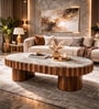 Triest Toronto Marble Top Coffee Table In Walnut Finish