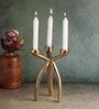 Trifecta Gold Aluminium Candle Holder