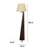 Trigo Wooden Floor Lamp with Jute Shade & Brown Base