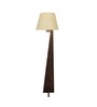 Trigo Wooden Floor Lamp with Jute Shade & Brown Base