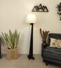Trigo Wooden Floor Lamp with Jute Shade & Brown Base