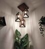 Trikona Brown Solid Wood Cluster Hanging Light