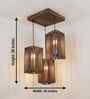 Trikona Brown Solid Wood Cluster Hanging Light