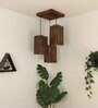 Trikona Brown Solid Wood Cluster Hanging Light
