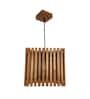 Trikona Brown Solid Wood Single Hanging Light