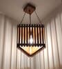 Trikona Brown Solid Wood Single Hanging Light
