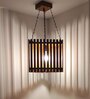 Trikona Brown Solid Wood Single Hanging Light