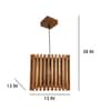 Trikona Brown Solid Wood Single Hanging Light