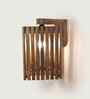 Trikona Brown Solid Wood Wall Sconces