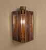 Trikona Brown Solid Wood Wall Sconces