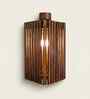 Trikona Brown Solid Wood Wall Sconces