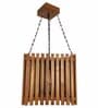Trikona Brown Solid Wood Single Hanging Light