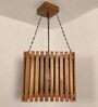Trikona Brown Solid Wood Single Hanging Light