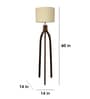Trilogy Wooden Floor Lamp with Brown Base and Jute Fabric Lampshade