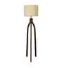 Trilogy Wooden Floor Lamp with Brown Base and Jute Fabric Lampshade