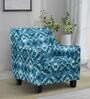 Voorst Fabric Full Back Lounge Chair In Blue Abstract Print